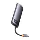 Baseus Metal Gleam Series 6 az 1-ben hub, USB-C - 3x USB-A 3.0 + HDMI + USB-C PD + VGA