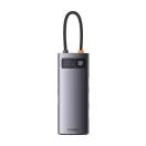 Baseus Metal Gleam Series 6 az 1-ben hub, USB-C - 3x USB-A 3.0 + HDMI + USB-C PD + VGA