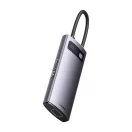 Baseus Metal Gleam Series 6 az 1-ben hub, USB-C - 3x USB-A 3.0 + HDMI + USB-C PD + VGA