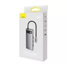 Baseus Metal Gleam Series 6 az 1-ben hub, USB-C - 3x USB-A 3.0 + HDMI + USB-C PD + VGA