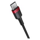 Baseus Cafule USB-C USB-C töltőkábel, 100W,1m, fekete-piros/fekete-szürke