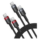 Baseus Cafule USB-C USB-C töltőkábel, 100W,1m, fekete-piros/fekete-szürke