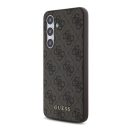 Guess 4G Metal Gold Logo Samsung Galaxy S24 FE hátlap tok, barna GUHCS24FEG4GFBR