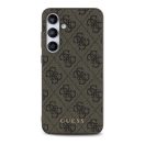 Guess 4G Metal Gold Logo Samsung Galaxy S24 FE hátlap tok, barna GUHCS24FEG4GFBR