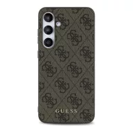   Guess 4G Metal Gold Logo Samsung Galaxy S24 FE hátlap tok, barna GUHCS24FEG4GFBR