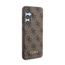 Guess 4G Metal Gold Logo Samsung Galaxy S24 hátlap tok, barna GUHCS24SG4GFBR