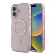   Guess IML Glitter Circle iPhone 16 MagSafe hátlap tok, rózsaszín GUHMP16SHFGEREP