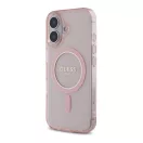 Guess IML Glitter Circle iPhone 16 MagSafe hátlap tok, rózsaszín GUHMP16SHFGEREP