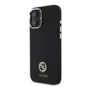 Guess Silicone Logo Strass 4G iPhone 16  hátlap tok, fekete GUHCP16SM4DGPK