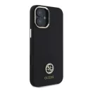 Guess Silicone Logo Strass 4G iPhone 16  hátlap tok, fekete GUHCP16SM4DGPK