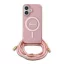 Guess Crossbody Cord Script iPhone 16 MagSafe hátlap tok karpánttal, rózsaszín GUHMP16SHCTSGNSP