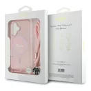Guess Crossbody Cord Script iPhone 16 MagSafe hátlap tok karpánttal, rózsaszín GUHMP16SHCTSGNSP