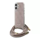 Guess Crossbody Cord 4G Print iPhone 16 hátlap tok, rózsaszín GUHCP16SHC4SEP