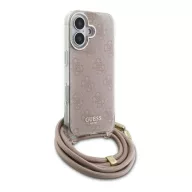   Guess Crossbody Cord 4G Print iPhone 16 hátlap tok, rózsaszín GUHCP16SHC4SEP