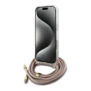 Guess Crossbody Cord 4G Print iPhone 16 hátlap tok, rózsaszín GUHCP16SHC4SEP