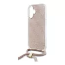 Guess Crossbody Cord 4G Print iPhone 16 hátlap tok, rózsaszín GUHCP16SHC4SEP