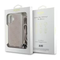   Guess Crossbody Cord 4G Print iPhone 16 hátlap tok, rózsaszín GUHCP16SHC4SEP