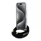 Guess Crossbody Cord 4G Print iPhone 16 hátlap tok, fekete GUHCP16SHC4SEK