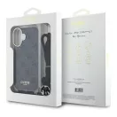 Guess Crossbody Cord 4G Print iPhone 16 hátlap tok, fekete GUHCP16SHC4SEK