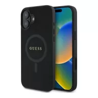   Guess Saffiano Classic Logo iPhone 16 MagSafe hátlap tok, fekete GUHMP16SPSAHMCK