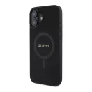 Guess Saffiano Classic Logo iPhone 16 MagSafe hátlap tok, fekete GUHMP16SPSAHMCK