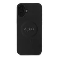   Guess Saffiano Classic Logo iPhone 16 MagSafe hátlap tok, fekete GUHMP16SPSAHMCK