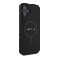   Guess Saffiano Classic Logo iPhone 16 MagSafe hátlap tok, fekete GUHMP16SPSAHMCK