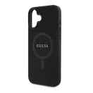 Guess Saffiano Classic Logo iPhone 16 MagSafe hátlap tok, fekete GUHMP16SPSAHMCK