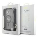 Guess Crossbody Cord Script iPhone 16 MagSafe hátlap tok karpánttal, fekete GUHMP16SHCTSGNSK