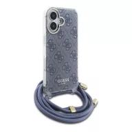   Guess Crossbody Cord 4G Print iPhone 16 hátlap tok, kék GUHCP16SHC4SEB