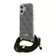   Guess Crossbody Cord 4G Print iPhone 16 hátlap tok, barna GUHCP16SHC4SEW