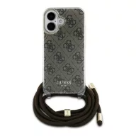   Guess Crossbody Cord 4G Print iPhone 16 hátlap tok, barna GUHCP16SHC4SEW