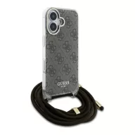   Guess Crossbody Cord 4G Print iPhone 16 hátlap tok, barna GUHCP16SHC4SEW