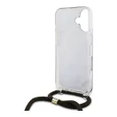 Guess Crossbody Cord 4G Print iPhone 16 hátlap tok, barna GUHCP16SHC4SEW