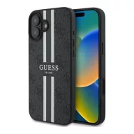   Guess 4G Printed Stripes iPhone 16 MagSafe hátlap tok, fekete GUHMP16SP4RPSK