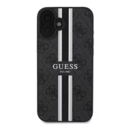   Guess 4G Printed Stripes iPhone 16 MagSafe hátlap tok, fekete GUHMP16SP4RPSK