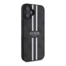 Guess 4G Printed Stripes iPhone 16 MagSafe hátlap tok, fekete GUHMP16SP4RPSK