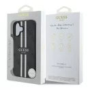 Guess 4G Printed Stripes iPhone 16 MagSafe hátlap tok, fekete GUHMP16SP4RPSK