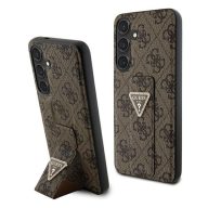   Guess Grip Stand 4G Triangle Strass Samsung Galaxy S24 hátlap tok, barna GUHCS24SPGS4TDW