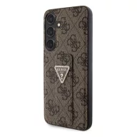   Guess Grip Stand 4G Triangle Strass Samsung Galaxy S24 hátlap tok, barna GUHCS24SPGS4TDW