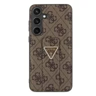   Guess Grip Stand 4G Triangle Strass Samsung Galaxy S24 hátlap tok, barna GUHCS24SPGS4TDW