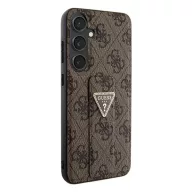   Guess Grip Stand 4G Triangle Strass Samsung Galaxy S24 hátlap tok, barna GUHCS24SPGS4TDW