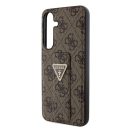 Guess Grip Stand 4G Triangle Strass Samsung Galaxy S24 hátlap tok, barna GUHCS24SPGS4TDW