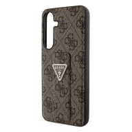   Guess Grip Stand 4G Triangle Strass Samsung Galaxy S24 hátlap tok, barna GUHCS24SPGS4TDW