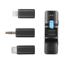 Boya vezeték nélküli mikrofon, fekete (USB-C/Lightning/Jack)