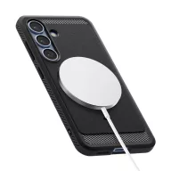   Spigen Rugged Armor MagFit Samsung Galaxy S25 tok, Matte Black, fekete
