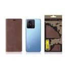 Tactical Xproof Xiaomi Redmi Note 12S flip/oldalra nyíló tok, barna