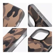  Forcell F-Protect Levels iPhone 16 Plus ütésálló MagSafe tok, Camo, barna-szürke