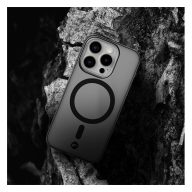   Forcell F-Protect Levels iPhone 16 Plus ütésálló MagSafe tok, Matt, átlátszó-fekete