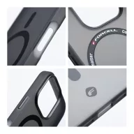   Forcell F-Protect Levels iPhone 16 Plus ütésálló MagSafe tok, Matt, átlátszó-fekete